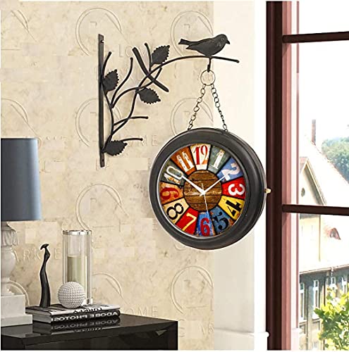 Artify artisan Double Side Iron Wall Clock 10 Inches Size