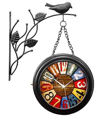 Artify artisan Double Side Iron Wall Clock 10 Inches Size