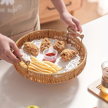 Handcrafted Wicker Tray by Artify Artisan - Ideal for Any Table Setting