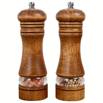 Premium 2-Pack Wooden Pepper Grinder Set