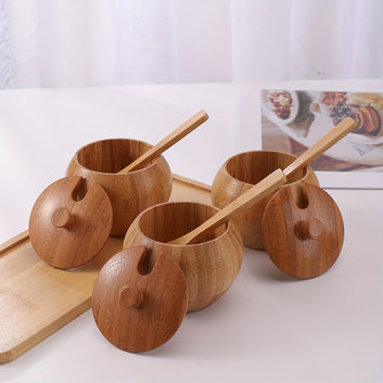 Handcrafted Wooden Container Set with Tray