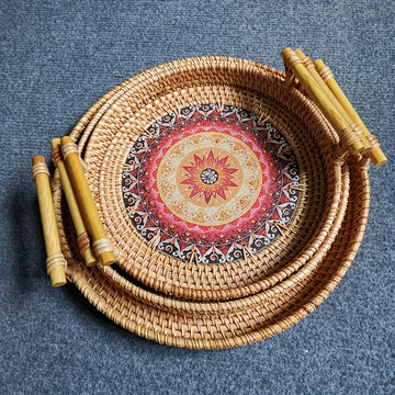 Artify Artisan Double Handwoven Rattan Wicker Basket