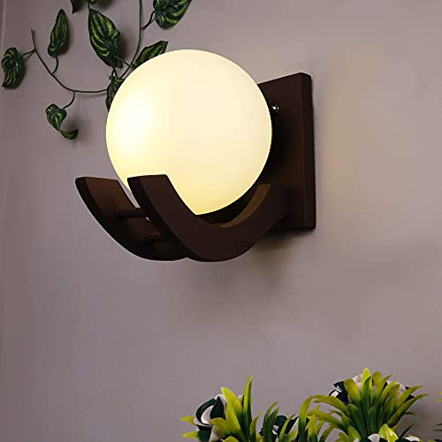 Artify Artisan Antique Wood and Glass Wall Sconce