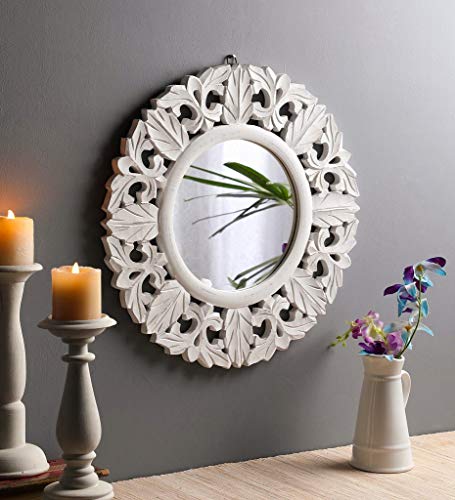 Handcrafted Round shape Wooden Mirror Frame | Finest Quality