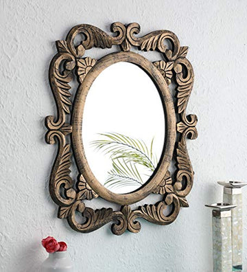 Ornate Handcrafted Oval Decorative Wall Mirror | Finest Quality Mirror Frame