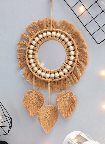 Bohemian Macrame Leaf Mirror by Artify Artisan